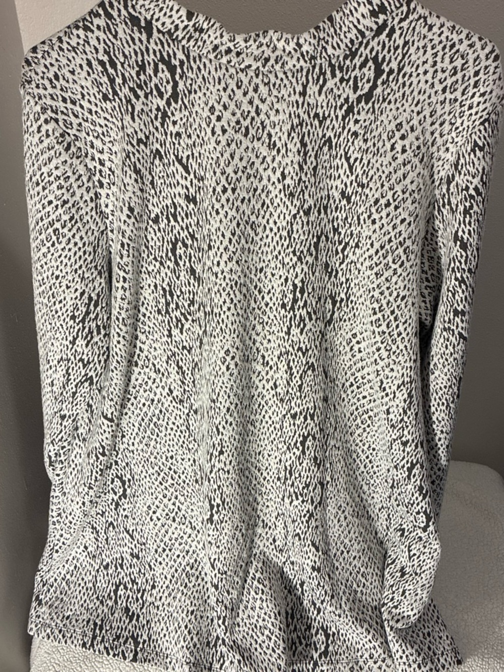 Tyler Boe Black and White Animal-Print Scoop Neck Sweater